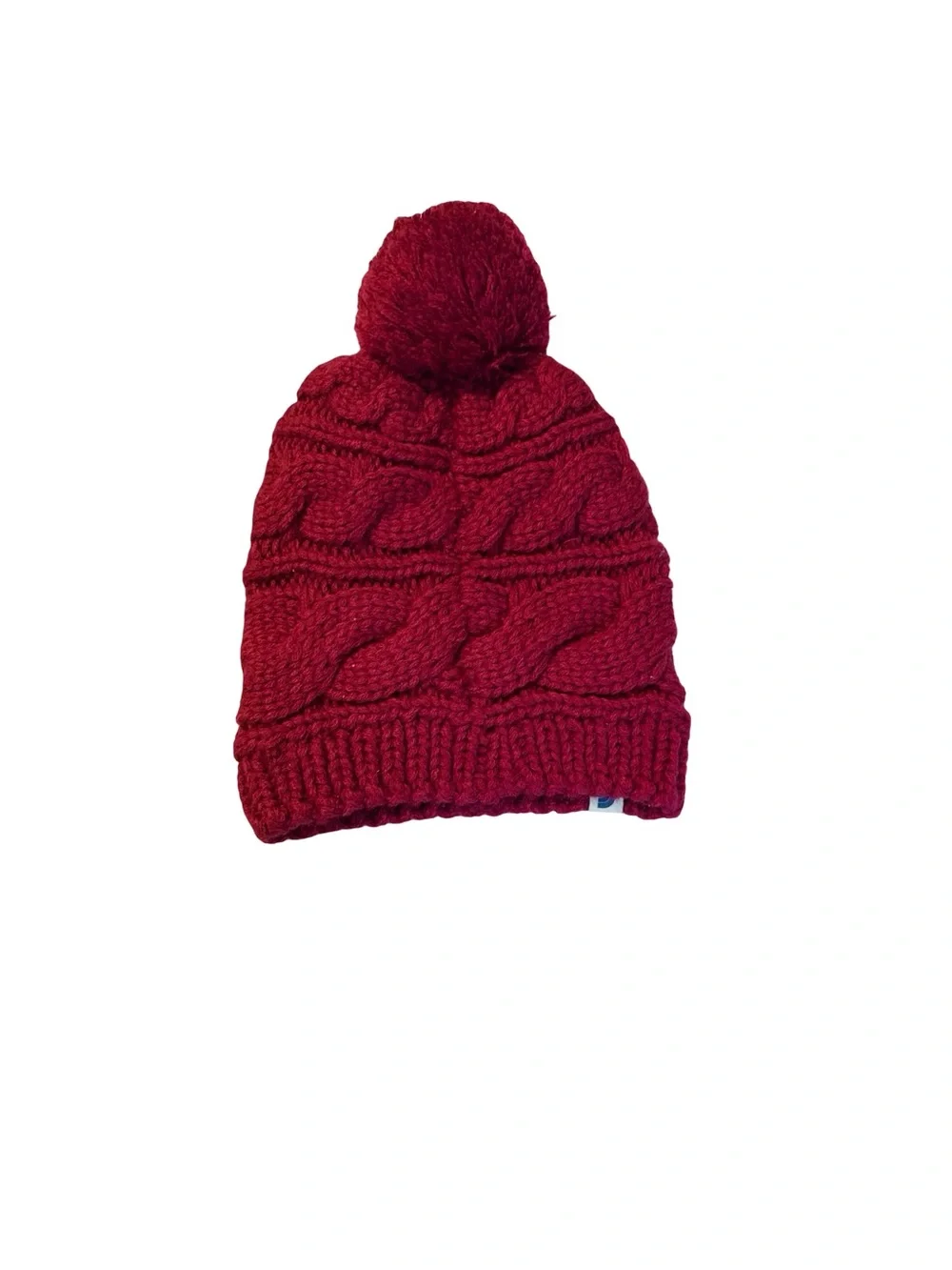 New-The North Face Pom Cable Knit Beanie - Burgundy One Size Fits All Unisex